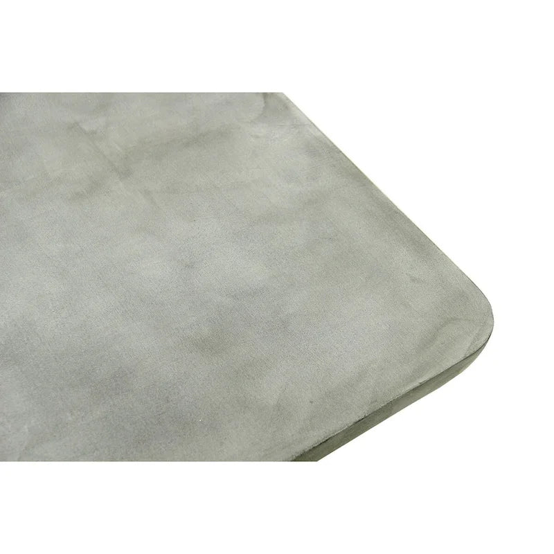 Mesa de comedor rectangular de 71 pulgadas con cubierta de imitación hormigón y base de pilar de madera