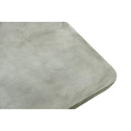 Mesa de comedor rectangular de 71 pulgadas con cubierta de imitación hormigón y base de pilar de madera