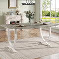 Mesa de comedor rectangular de imitación mármol para 4-6 personas, 160 cm, gris y oro