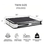 Cama plegable para invitados con colchón de espuma de gel
