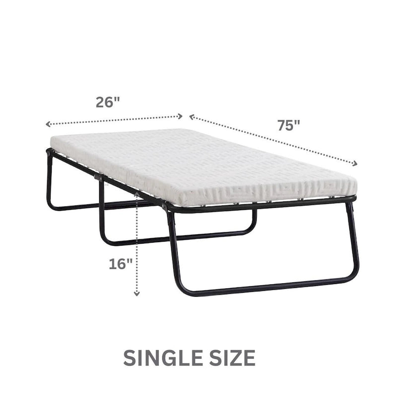 Cama plegable para invitados con colchón de espuma de gel