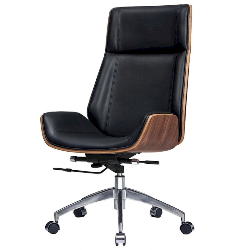 Silla ejecutiva de oficina con respaldo alto y ruedas