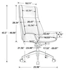 Silla ejecutiva de oficina con respaldo alto y ruedas