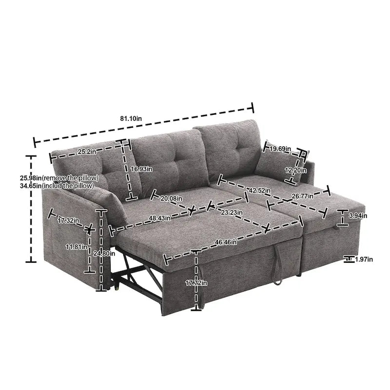 Sofá Seccional Modular con Almacenamiento y Función Reclinable